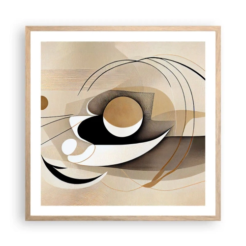 Affiche dans un chêne clair - Poster - Composition : l'essence des choses - 60x60 cm