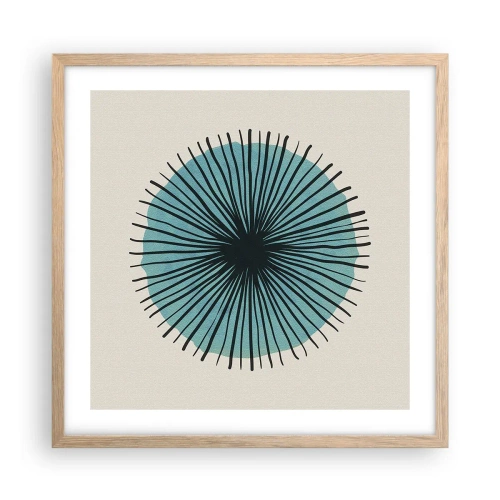 Affiche dans un chêne clair - Poster - Rayonnant dans l'azur - 50x50 cm