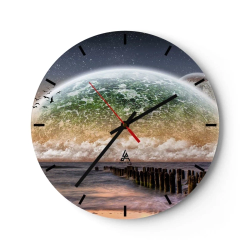 Horloge murale - Pendule murale - Et le monde est sorti de l'eau - 40x40 cm