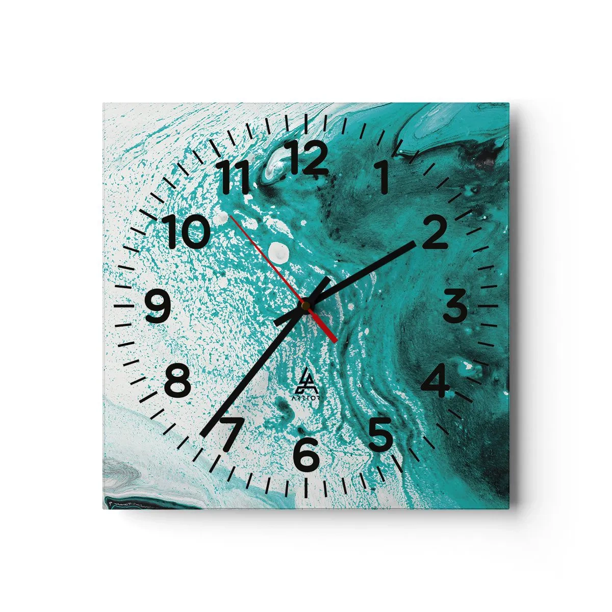 Horloge murale - Pendule murale - Se fondre dans le bleu et le turquoise - 40x40 cm