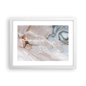 Affiche dans un cadre blanc - Poster - Le bleu serpente sous le blanc - 40x30 cm