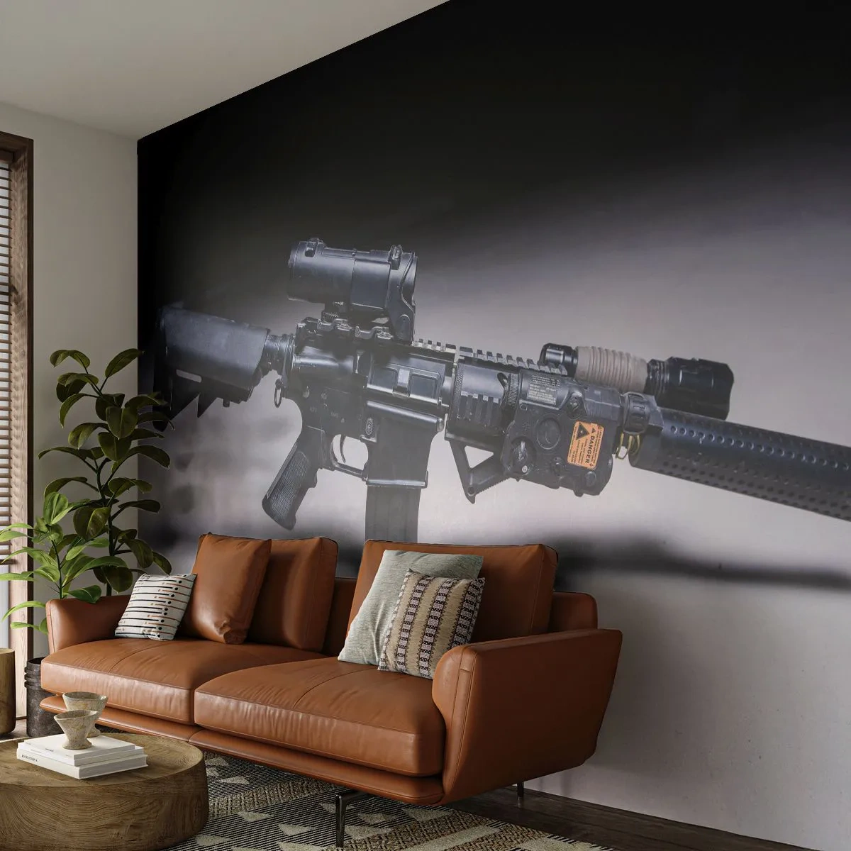 Papier Peint Photo Standard Eco - Chevalier ténébreux - Militaire, Fusil, Arme - 400x280 cm