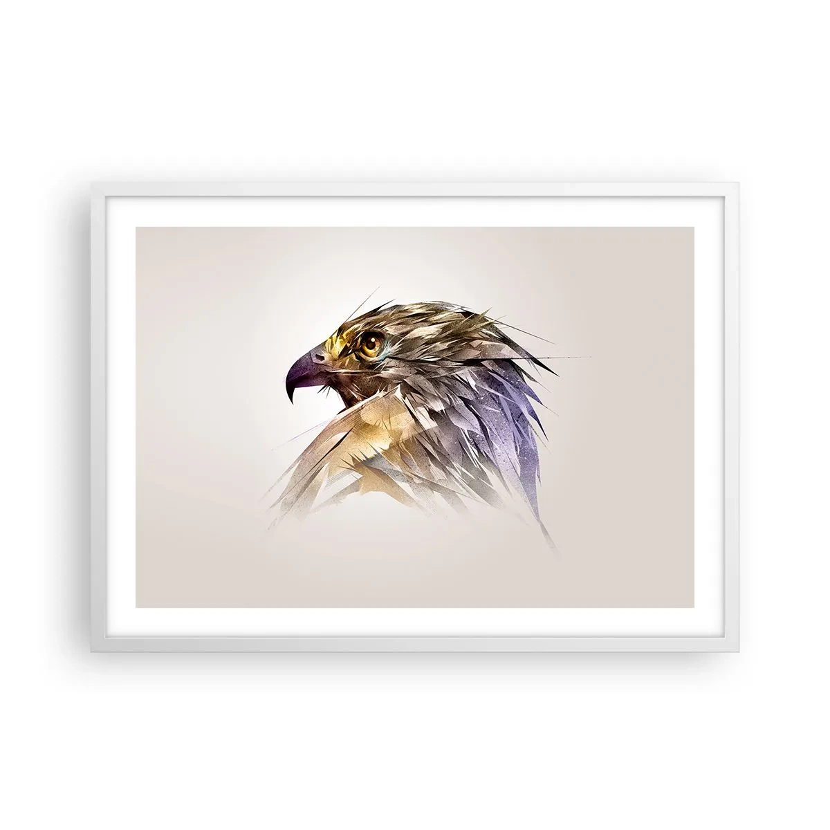 Affiche dans un cadre blanc - Poster - Portrait d'un guerrier - 70x50 cm