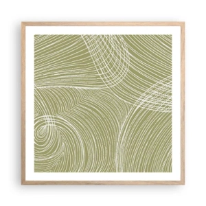 Affiche dans un chêne clair - Poster - Abstraction complexe de blanc - 60x60 cm