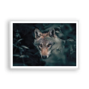 Affiche dans un cadre blanc - Poster - Chasseur - 100x70 cm