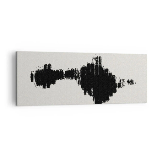 Impression sur toile - Image sur toile - Un motif abstrait ressemblant à une onde sonore dans un style minimaliste. - 140x50cm - Vibrations de l'imagination - Décoration murale moderne pour le salon et la chambre ARTTOR