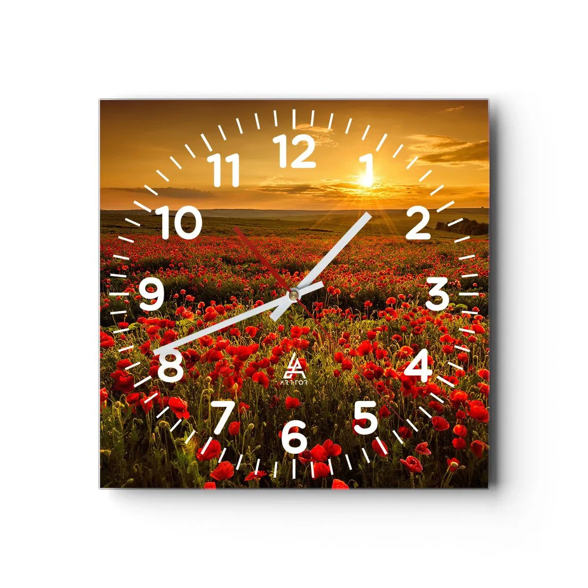 Horloge murale - Pendule murale - Parmi les vagues des prairies bruissantes, parmi les fleurs du déluge - 40x40 cm