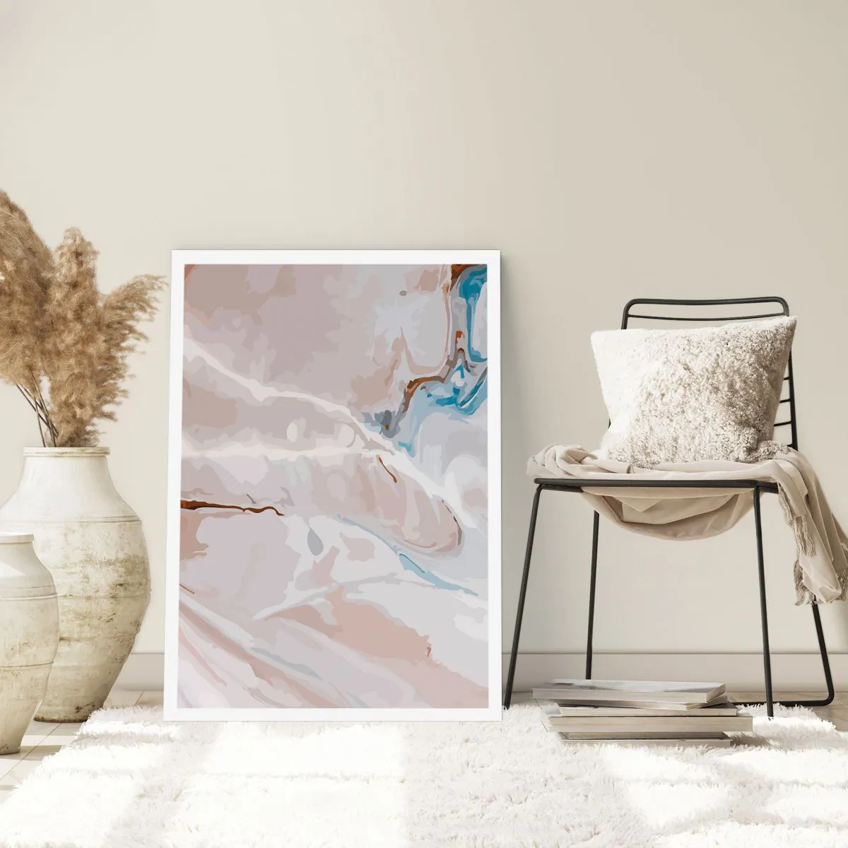 Affiche - Poster - Le bleu serpente sous le blanc - 30x40 cm