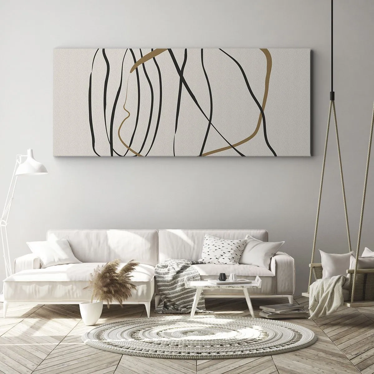 Impression sur toile - Image sur toile - Composition – danse en boucle - 100x40 cm