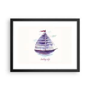 Affiche dans un cadre noir - Poster - Plein de voiles et d’eau calme - 40x30 cm