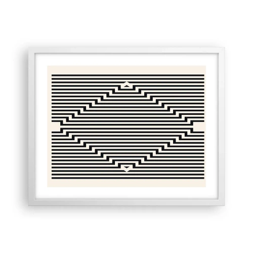 Affiche dans un cadre blanc - Poster - Illusion géométrique - 50x40 cm