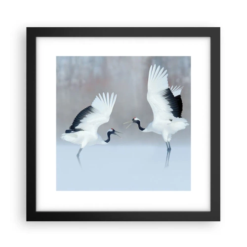 Affiche dans un cadre noir - Poster - Danse dans le brouillard - 30x30 cm