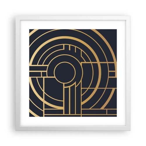 Affiche dans un cadre blanc - Poster - Rotation des éléments - 40x40 cm