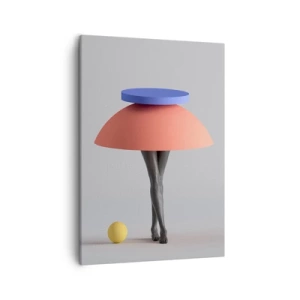 Impression sur toile - Image sur toile - Composition géométrique abstraite avec des jambes et une balle - 50x70cm - Composition surréaliste - Décoration murale moderne pour le salon et la chambre ARTTOR