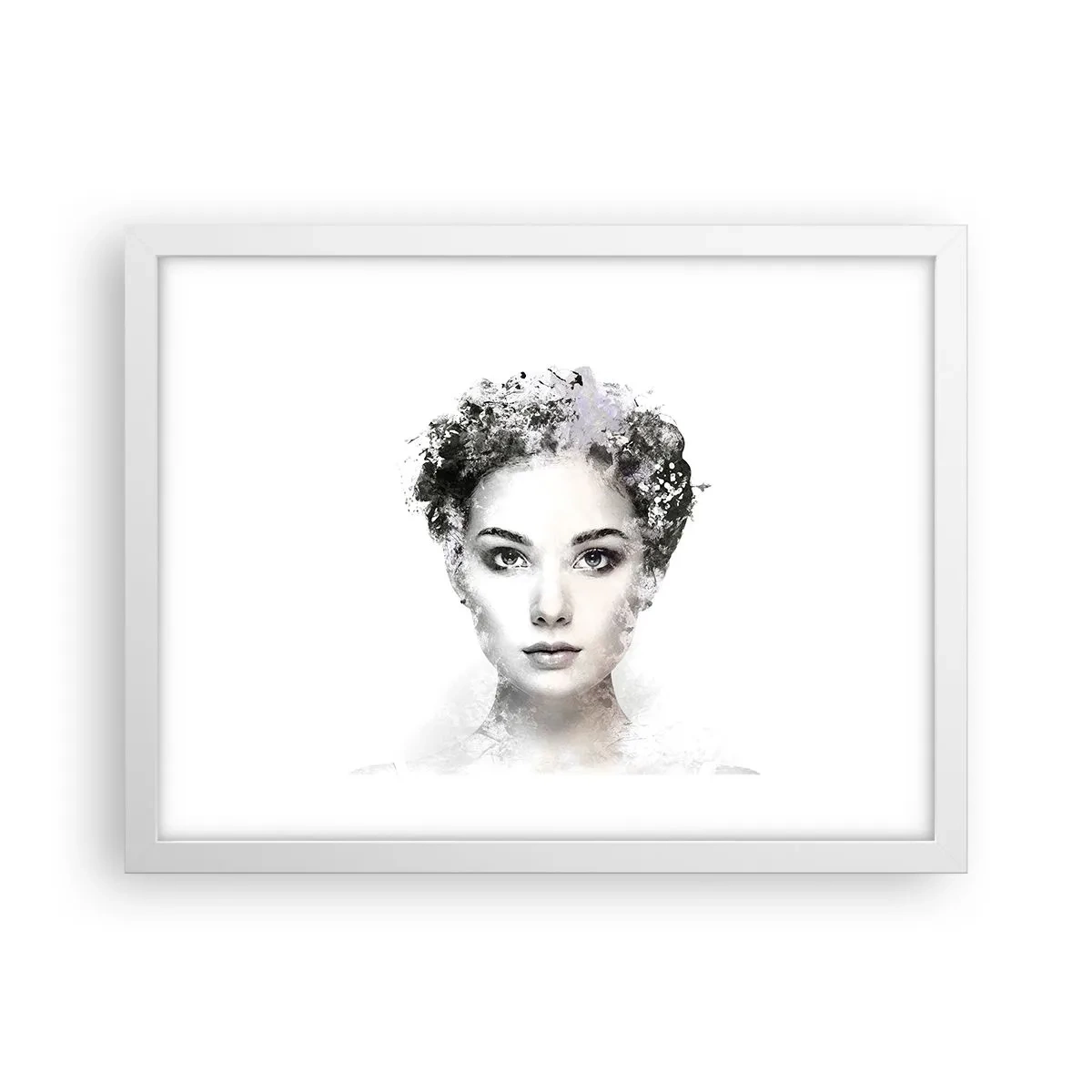 Affiche dans un cadre blanc - Poster - Un portrait extrêmement stylé - 40x30 cm