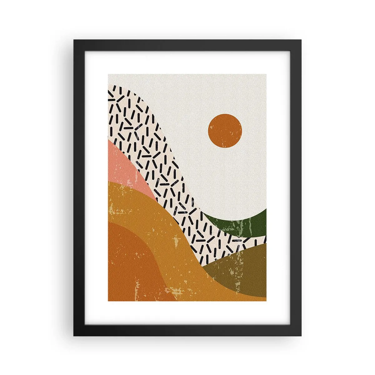 Affiche dans un cadre noir - Poster - Abstraction solaire - 30x40 cm