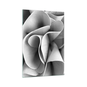 Impression sur verre - Image sur verre - Détails en noir et blanc de formes abstraites - 70x100cm - Il s'en passe dans l'espace - Décoration murale moderne pour le salon et la chambre ARTTOR