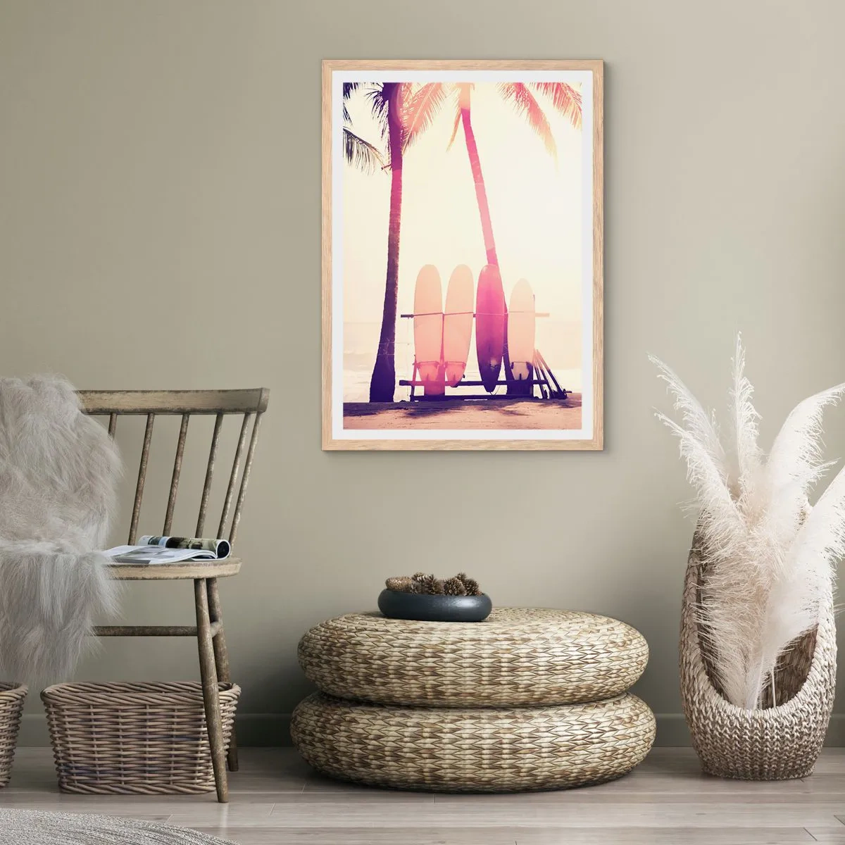 Affiche dans un chêne clair - Poster - Ca va être une journée magnifique - 40x50 cm