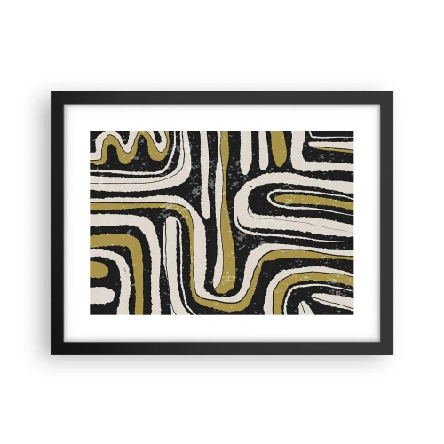 Affiche dans un cadre noir - Poster - Composition : routes et ruelles - 40x30 cm