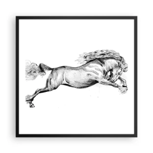Affiche dans un cadre noir - Poster - Immortalisé au galop - 60x60 cm