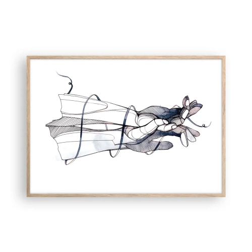 Affiche dans un chêne clair - Poster - Étude du touché - 100x70 cm