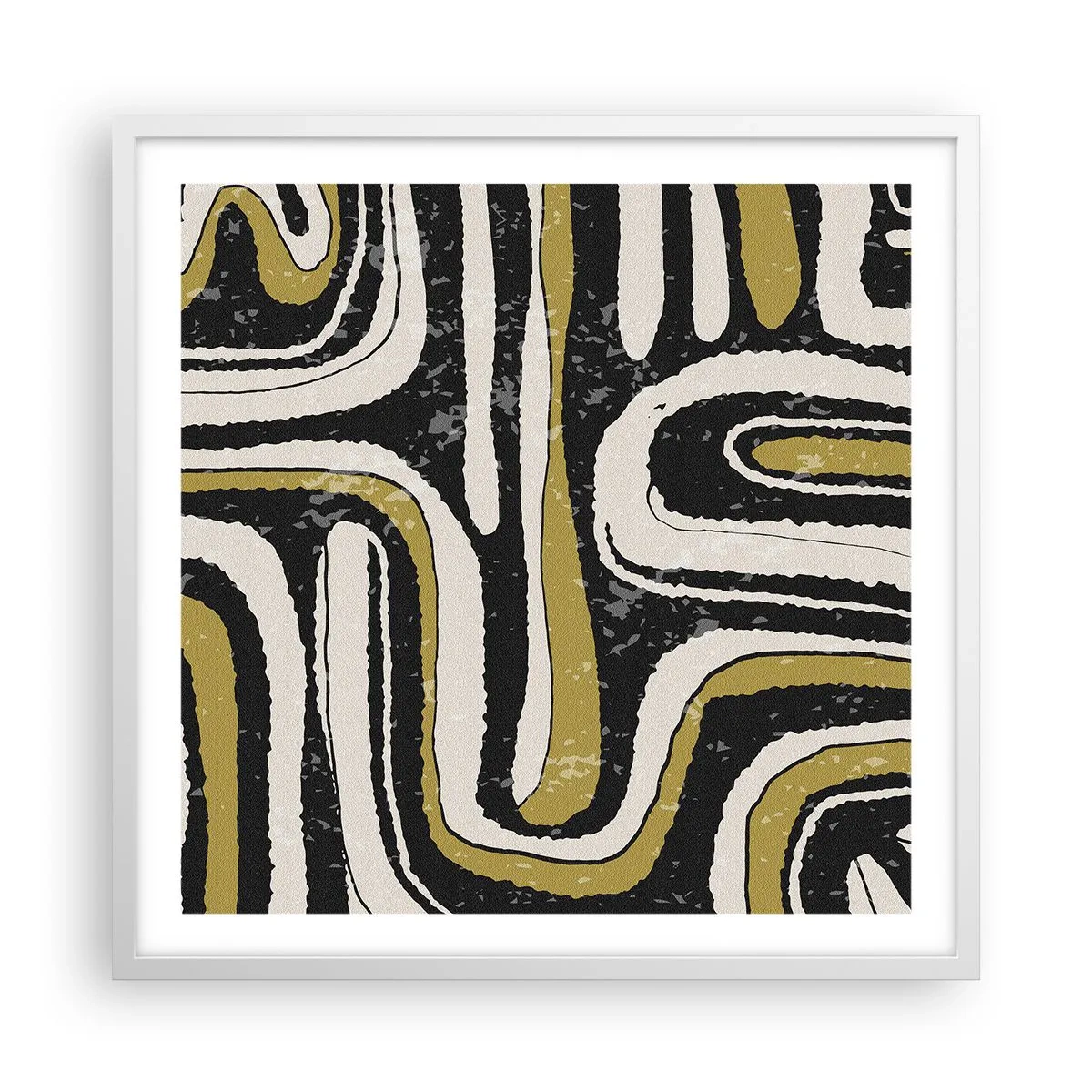 Affiche dans un cadre blanc - Poster - Composition : routes et ruelles - 60x60 cm