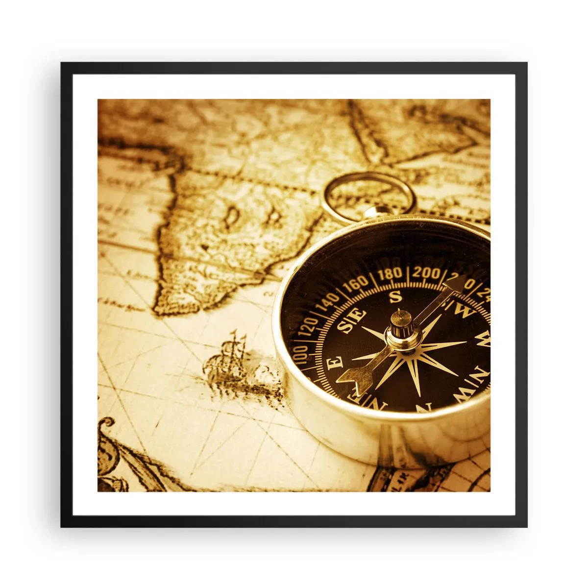 Affiche dans un cadre noir - Poster - Est ou ouest? - 60x60 cm