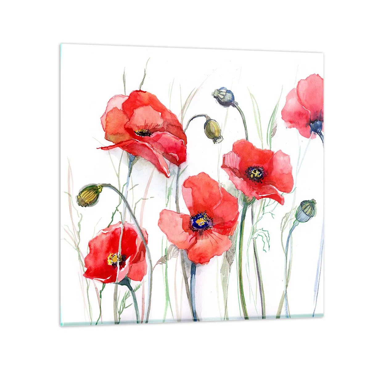 Impression sur verre - Image sur verre - Fleurs polonaises - 60x60 cm