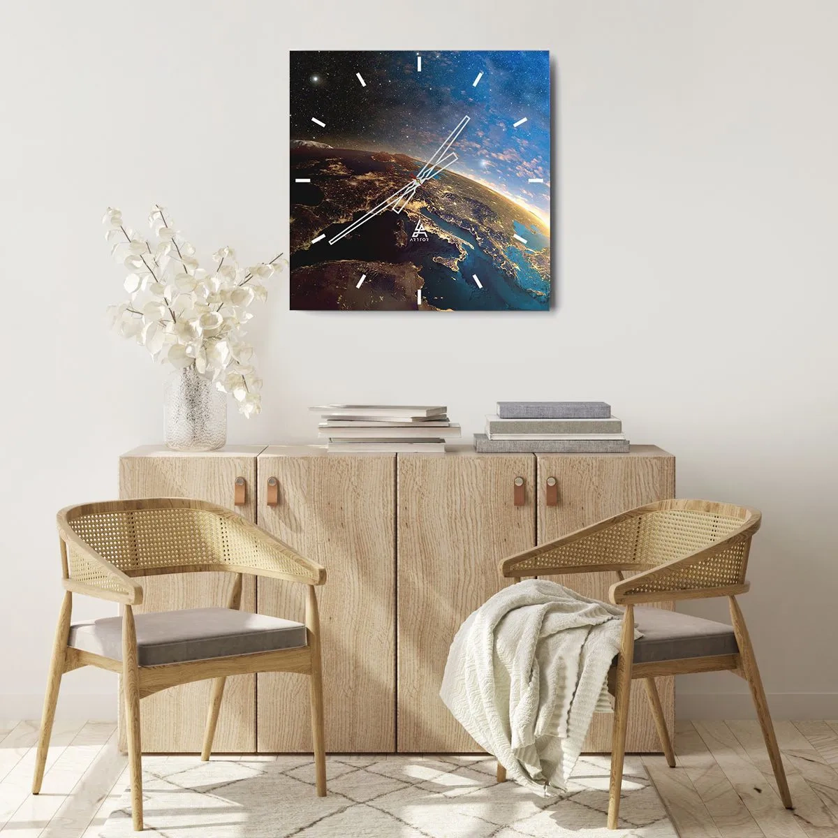 Horloge murale - Pendule murale - Regardons-nous de loin - 30x30 cm