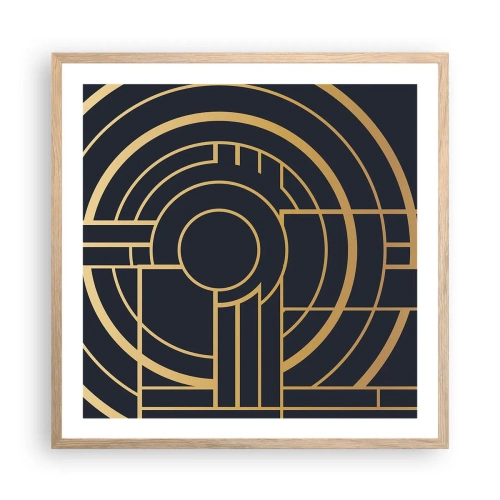 Affiche dans un chêne clair - Poster - Rotation des éléments - 60x60 cm