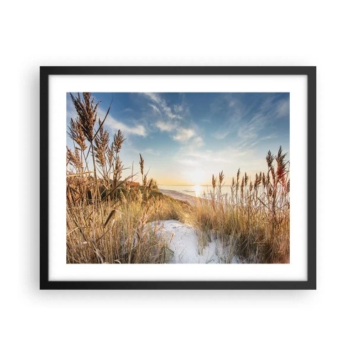 Affiche dans un cadre noir - Poster - Plage du nord - 50x40 cm