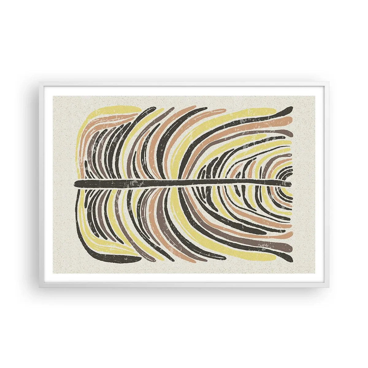 Affiche dans un cadre blanc - Poster - Abstraction pleine de vie - 100x70 cm