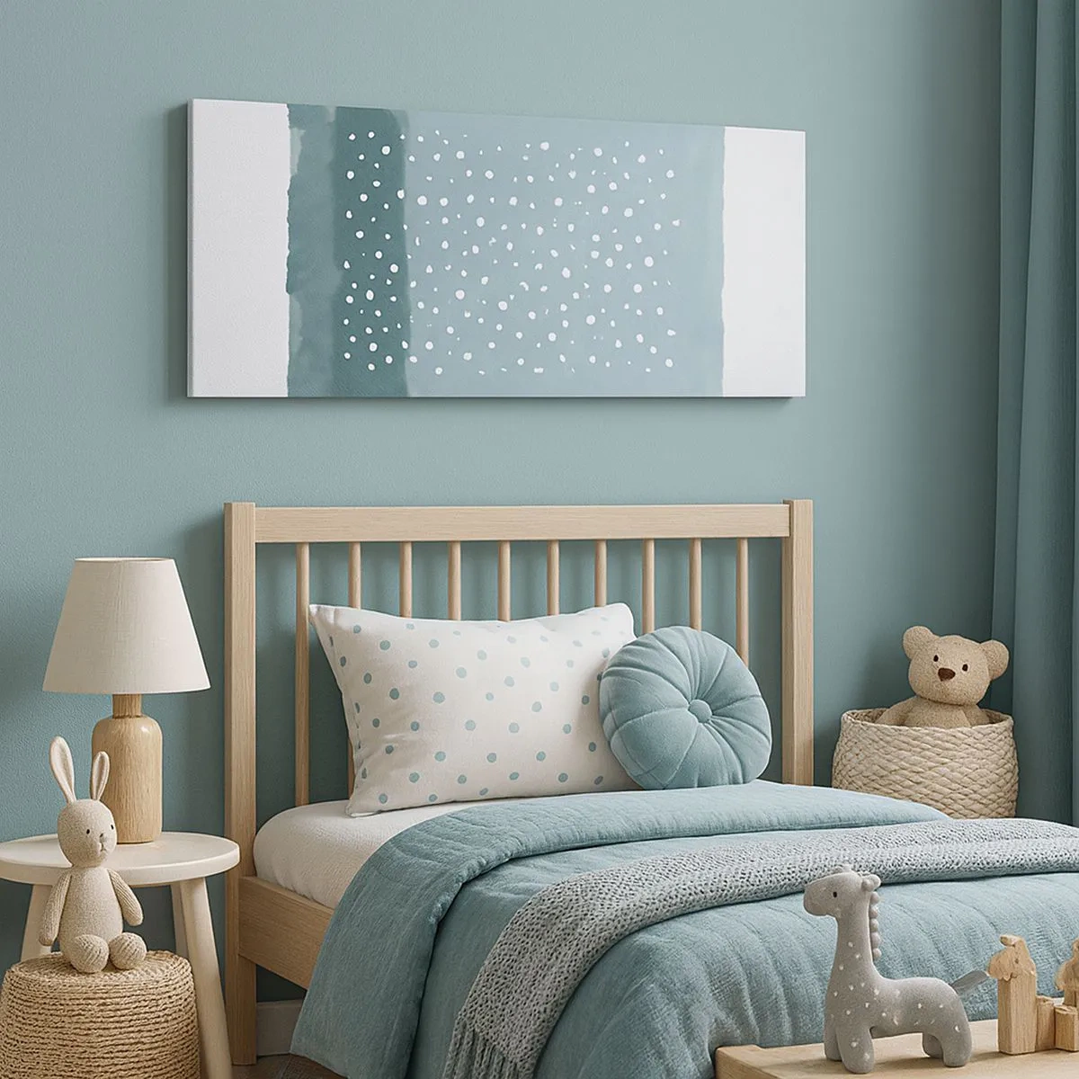 Impression sur toile - Image sur toile - Évolution de bleus - 100x40 cm