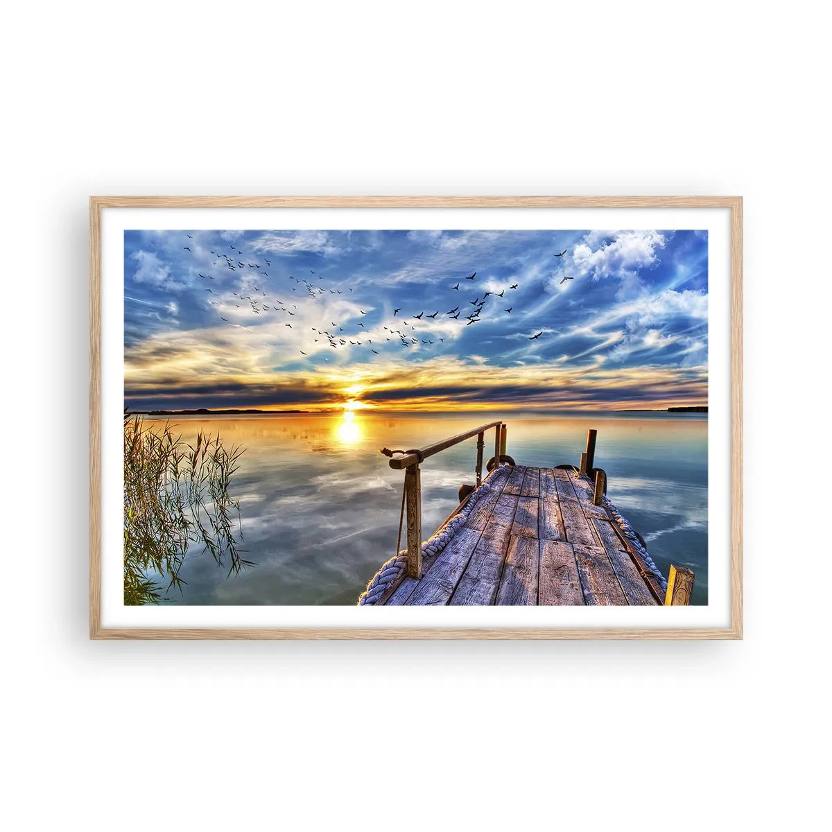 Affiche dans un chêne clair - Poster - Le vent se repose - 91x61 cm