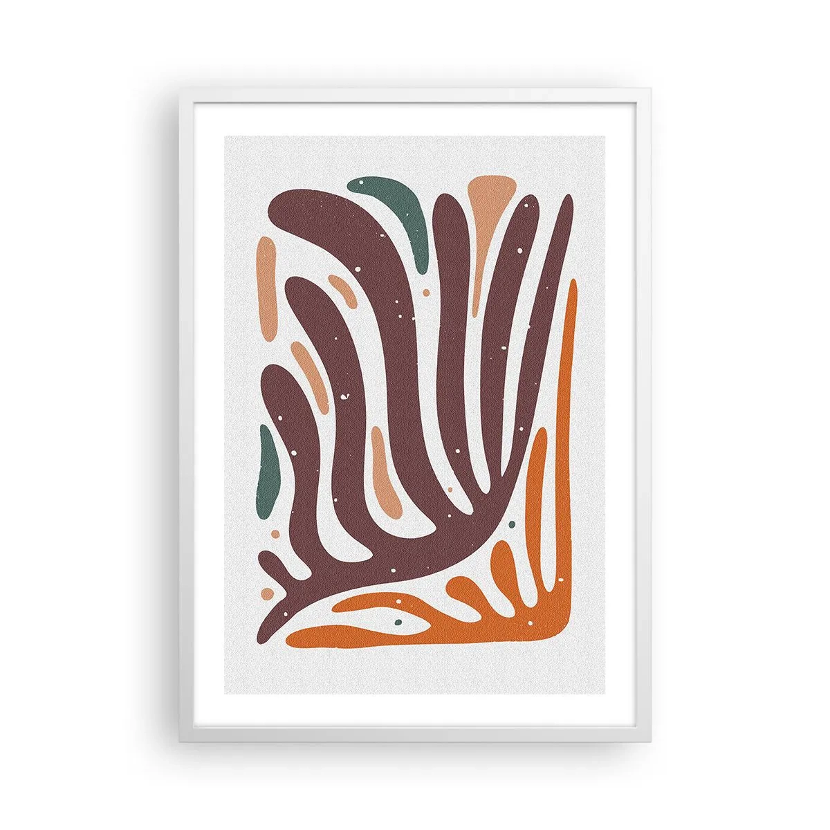 Affiche dans un cadre blanc - Poster - Composition organique rayonnante - 50x70 cm
