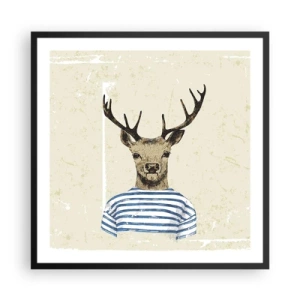 Affiche dans un cadre noir - Poster - Parce que j'aime les chemises rayées - 60x60 cm