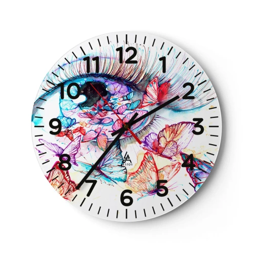 Horloge murale - Pendule murale - Charme des yeux de conte de fées - 40x40 cm