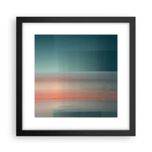 Affiche dans un cadre noir - Poster - Résumé : vagues de lumière - 30x30 cm