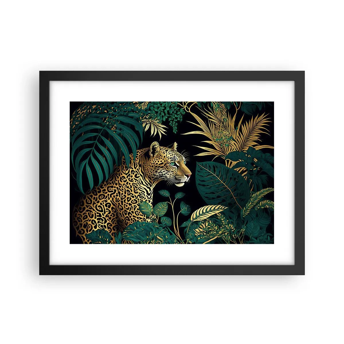 Affiche dans un cadre noir - Poster - Un hôte dans la jungle - 40x30 cm