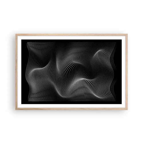 Affiche dans un chêne clair - Poster - Danse de lumière dans l'espace - 91x61 cm