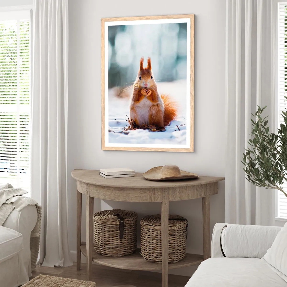 Affiche dans un chêne clair - Poster - Qu'est ce que tu regardes comme ça? - 50x70 cm