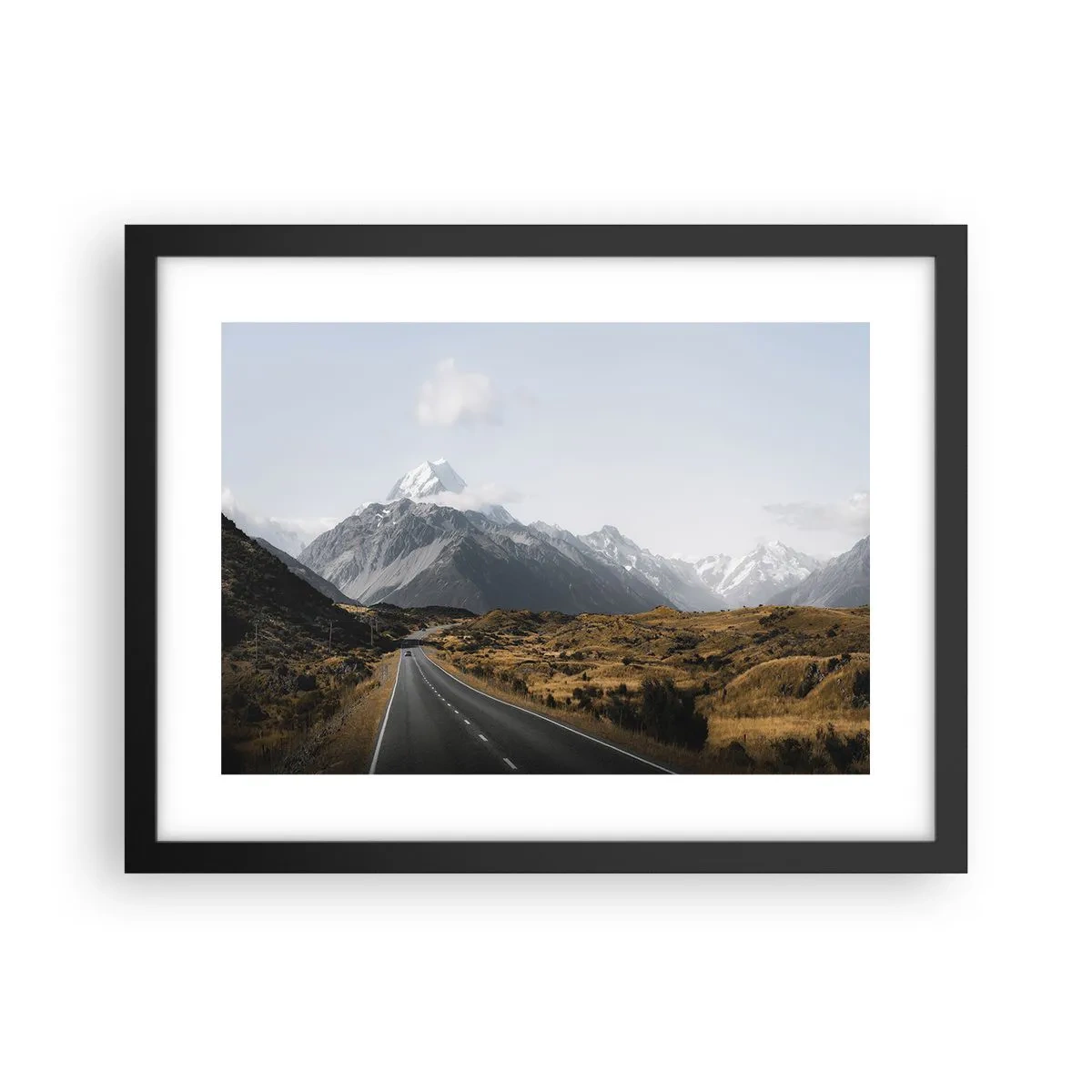 Affiche dans un cadre noir - Poster - Chemin vers le coeur de la montagne - 40x30 cm