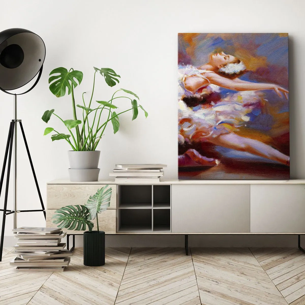 Impression sur toile - Image sur toile - La grâce du cygne - 55x100 cm