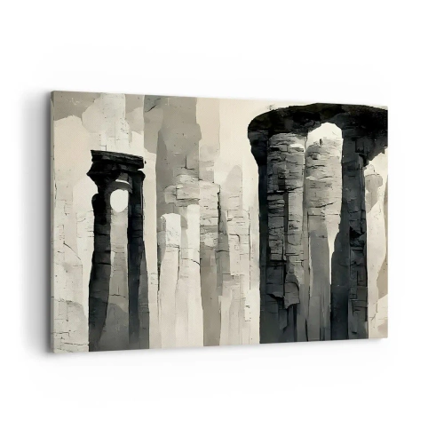 Impression sur toile - Image sur toile - Colonnes historiques dans un cadre monochrome atmosphérique - 120x80cm - La majesté de l'Antiquité - Décoration murale moderne pour le salon et la chambre ARTTOR