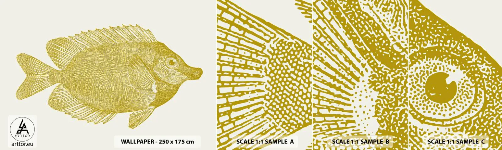 Échantillon de Papier Peint Autocollant Deluxe Sticker - Du poisson et c'est tout - Poisson, Bord de mer, Animal - 100x30 cm