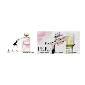 Échantillon de Papier Peint Premium Sand - L'essence des femmes - Femme, Parfum, Mode - 100x30 cm
