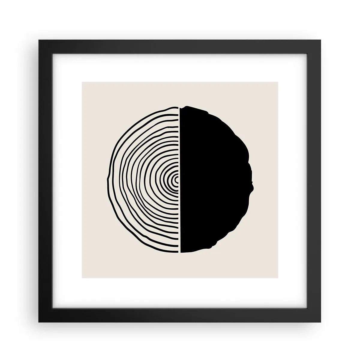Affiche dans un cadre noir - Poster - Moitié-moitié - 30x30 cm