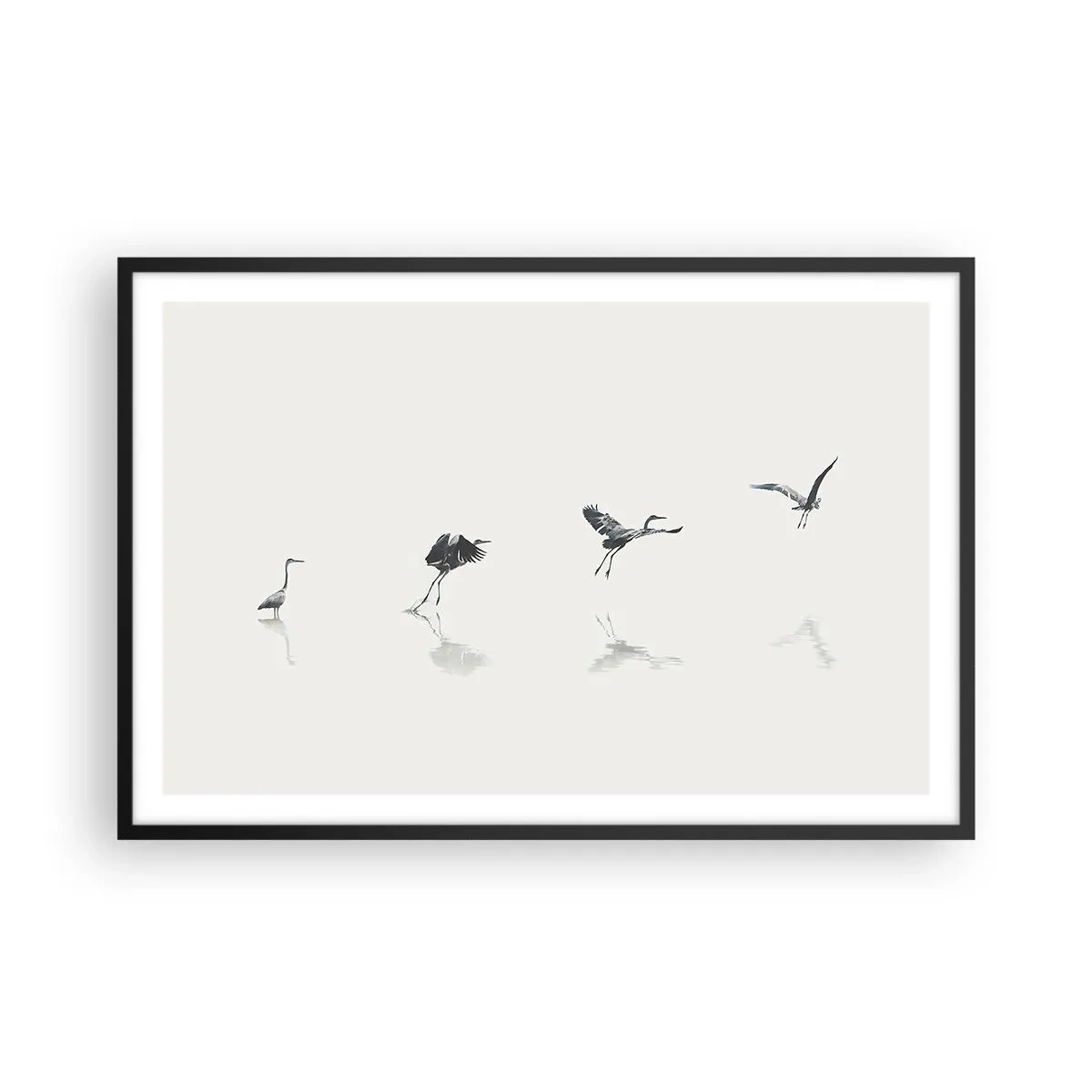 Affiche dans un cadre noir - Poster - Quatre étapes simples - 91x61 cm