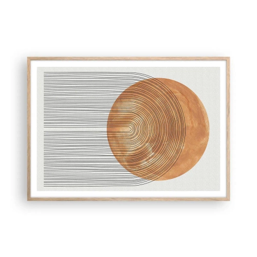 Affiche dans un chêne clair - Poster - Composition solaire - 100x70 cm
