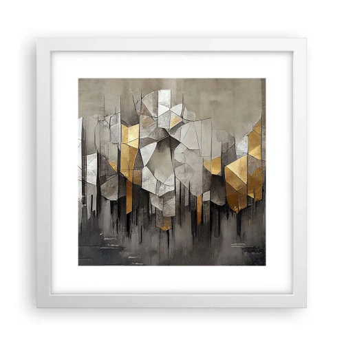 Affiche dans un cadre blanc - Poster - Composition de glace et de lumière - 30x30 cm